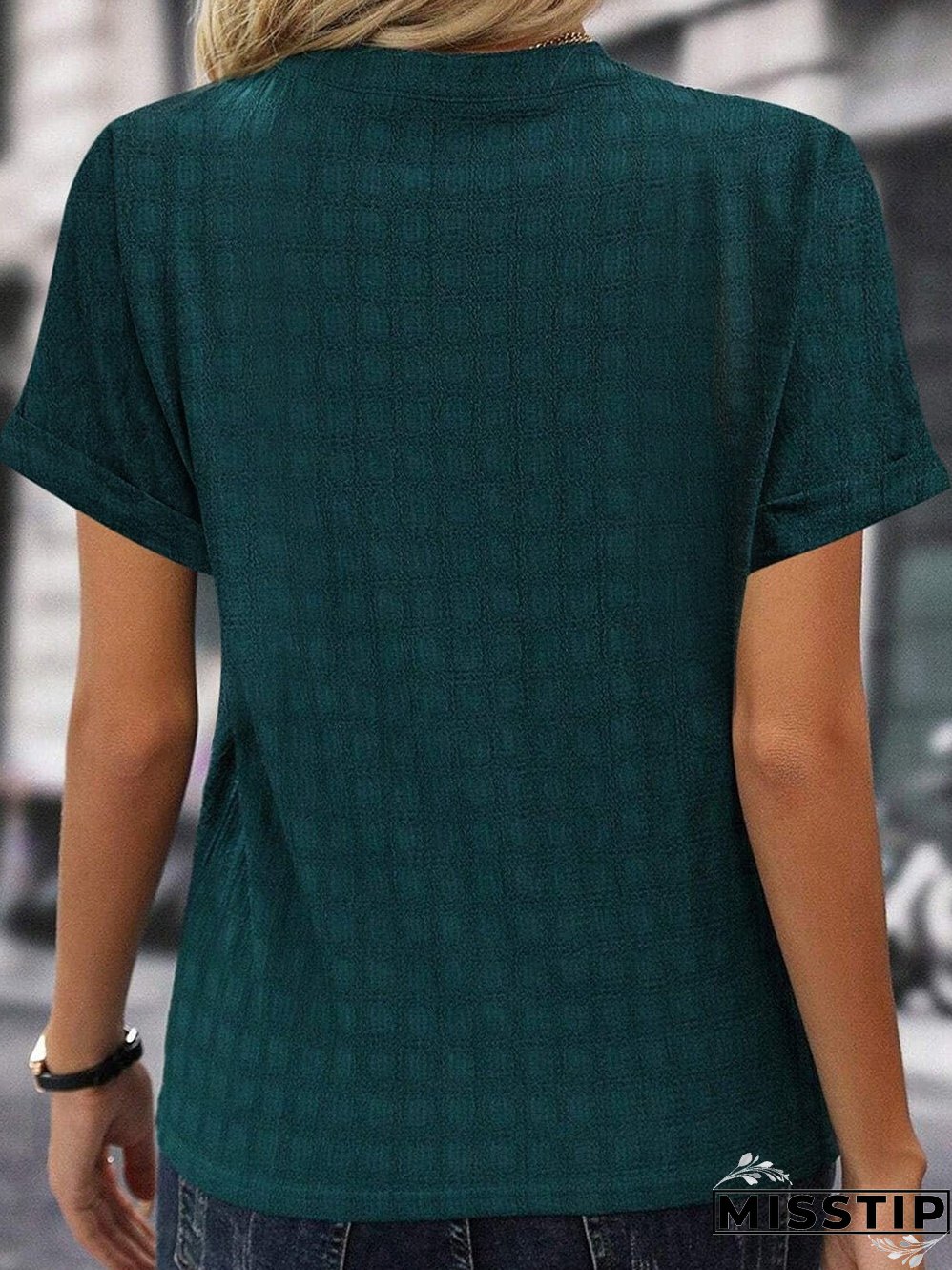 Textured V-Neck Top