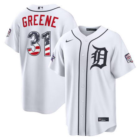 Youth Detroit Tigers #31 Riley Greene Nike White 2026 All-Star Edition Stars & Stripes Stadium Jersey