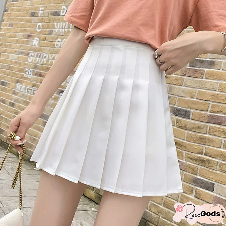 Summer Fashion Simple Pleated Skirts Women A Line Mini Skirts Casual Cute Japan Style JK Uniforms Korean Skirts New