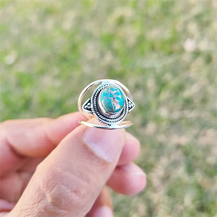 925 Oval Turquoise Ring