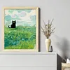 Van Gogh'S Wheat Field And Black Cat-11CT Stamped Cross Stitch 40*50cm/15.75*19.69in