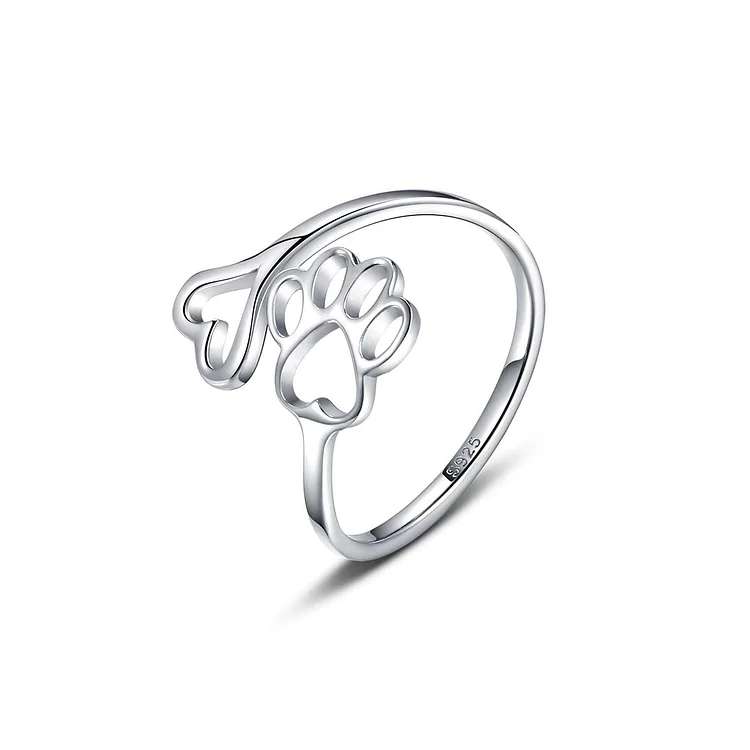 S925 In My Darkest Hour When I Needed A Hand I Found Aa Paw Heart Ring