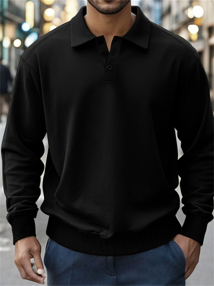 New Men's Fall Outdoor Sports Long-sleeved Polo Shirt Men's Lapel Tops