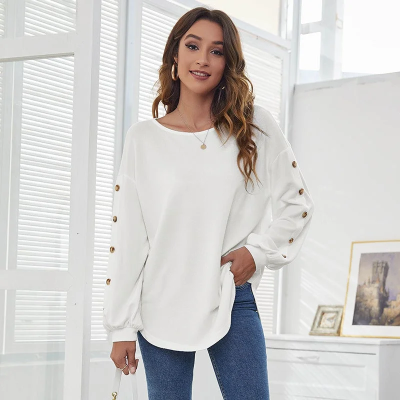 Women's Loose Casual Lantern Breasted T-Shirt