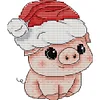Christmas Hat Piggy - 14CT Stamped Cross Stitch 13*15cm/5.12*5.91in(Brand)