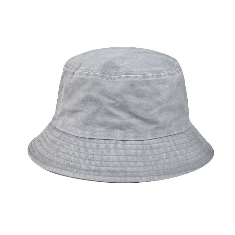 Solid Cotton Washed Denim Bucket Hats Unisex Wide Brim Caps