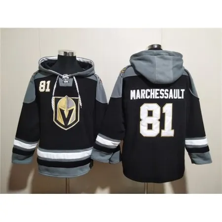 Men's Vegas Golden Knights #81 Jonathan Marchessault  Black Ageless Must-Have Lace-Up Pullover Hoodie