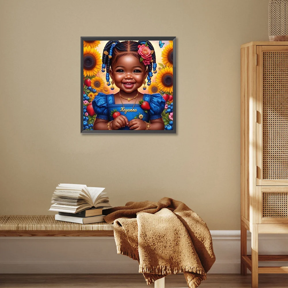 Diamond Painting - Full Round Drill - Black Girl(Canvas|30*30cm)