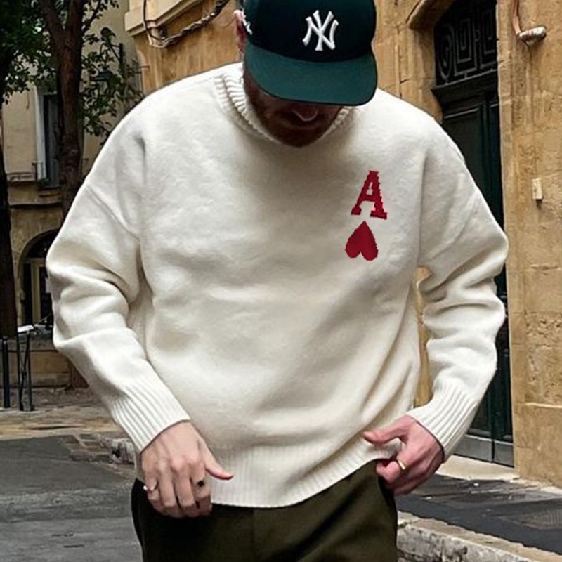 Oversized "A" Pattern Casual Fashion Men's Sweater