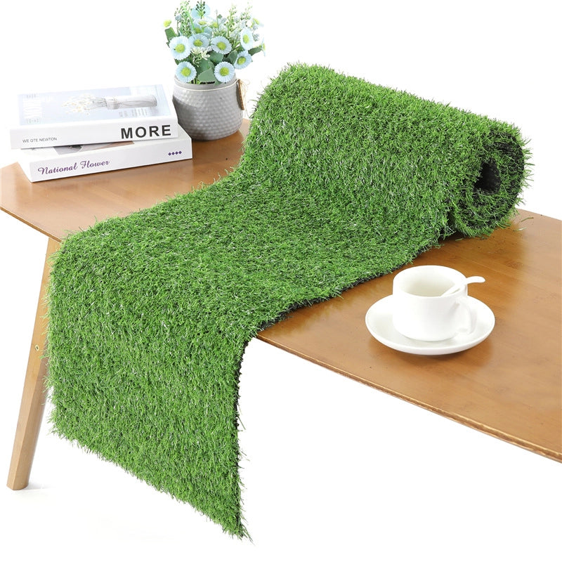 Table Runner Artificial Turf Outdoor Wedding Party Hawaii Luau Layout Green Artificial Grass Table Runner