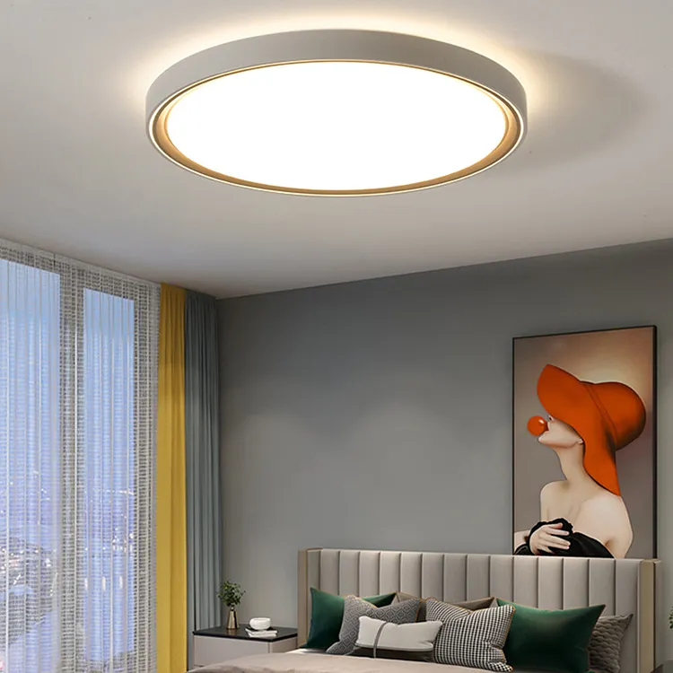Quinn Minimalist Round Square Metal Acrylic Flush Mount Ceiling Light