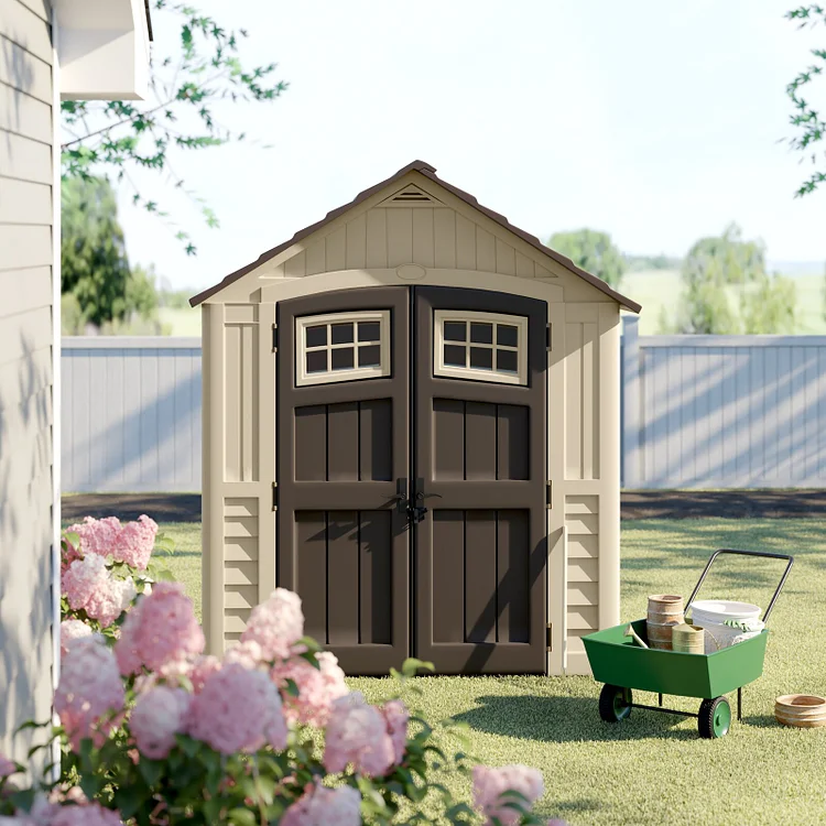 Sutton Outdoor 7 ft. 5 in. W x 4 ft. D Plastic Storage Shed
