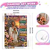 Coast Black Prayer Lady Special Shaped 5D DIY Partial Drill Diamond Painting Kits for Adults Beginners Home Decor Diamond Dots Paintings Diamond Art Kit 11.81x15.75inch