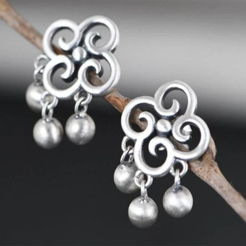 Vintage Floral Swirl Bead Earrings