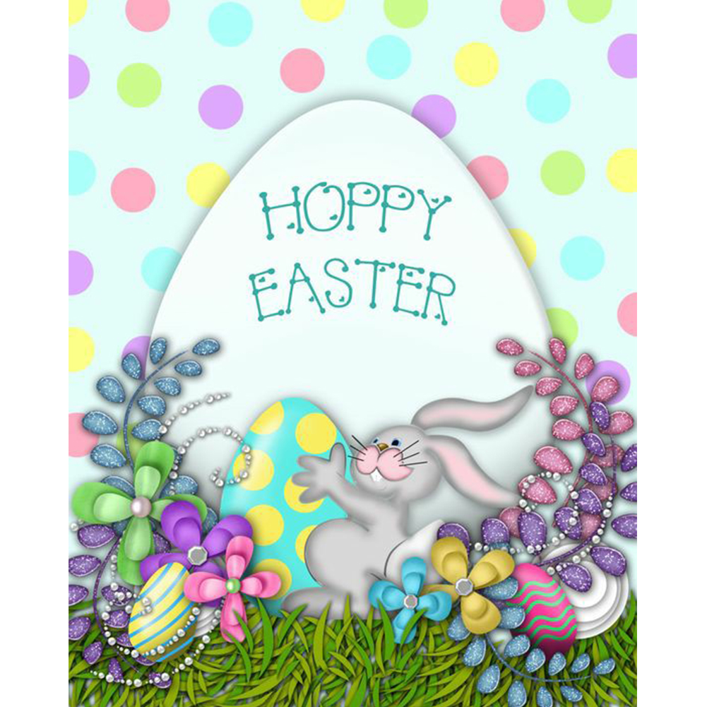 

30*40CM - Round Drill Diamond Painting - Easter Bunny, 501 Original