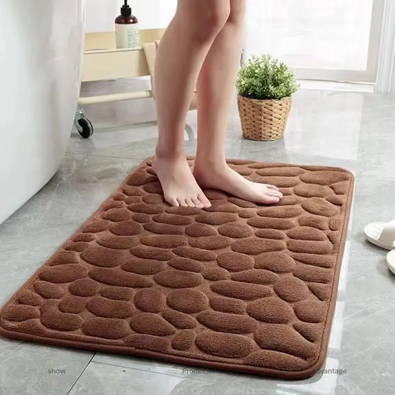 Likron Watches Premium Cobblestone Embossed Bath Mat Ultra-Absorbent Non-Slip Bathroom Rug