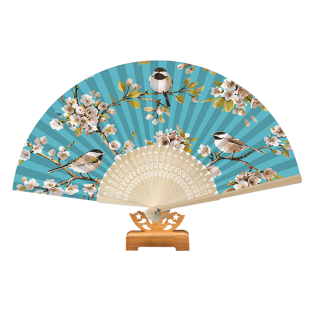 

Flowers and Birds - Paint By Numbers - Folding Fan, 501 Original