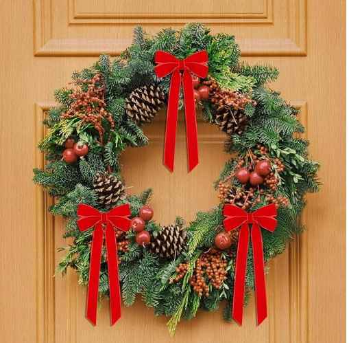 Tegooe 10PCS Velvet Bow Decorative Ribbons - Holiday Wedding Decor