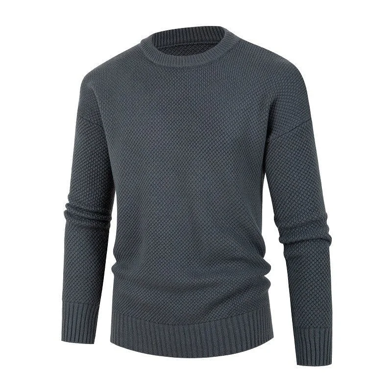 Oocharger Colors Men's Casual Classic O-neck Pullovers 2023 New Arrivals Men Solid Color Fashion England Style Brand Knitted Sweater