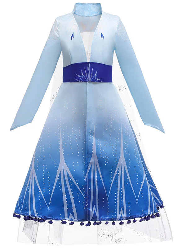 Girl's Deluxe Frozen 2 Elsa Princess Dress Costume-elleschic