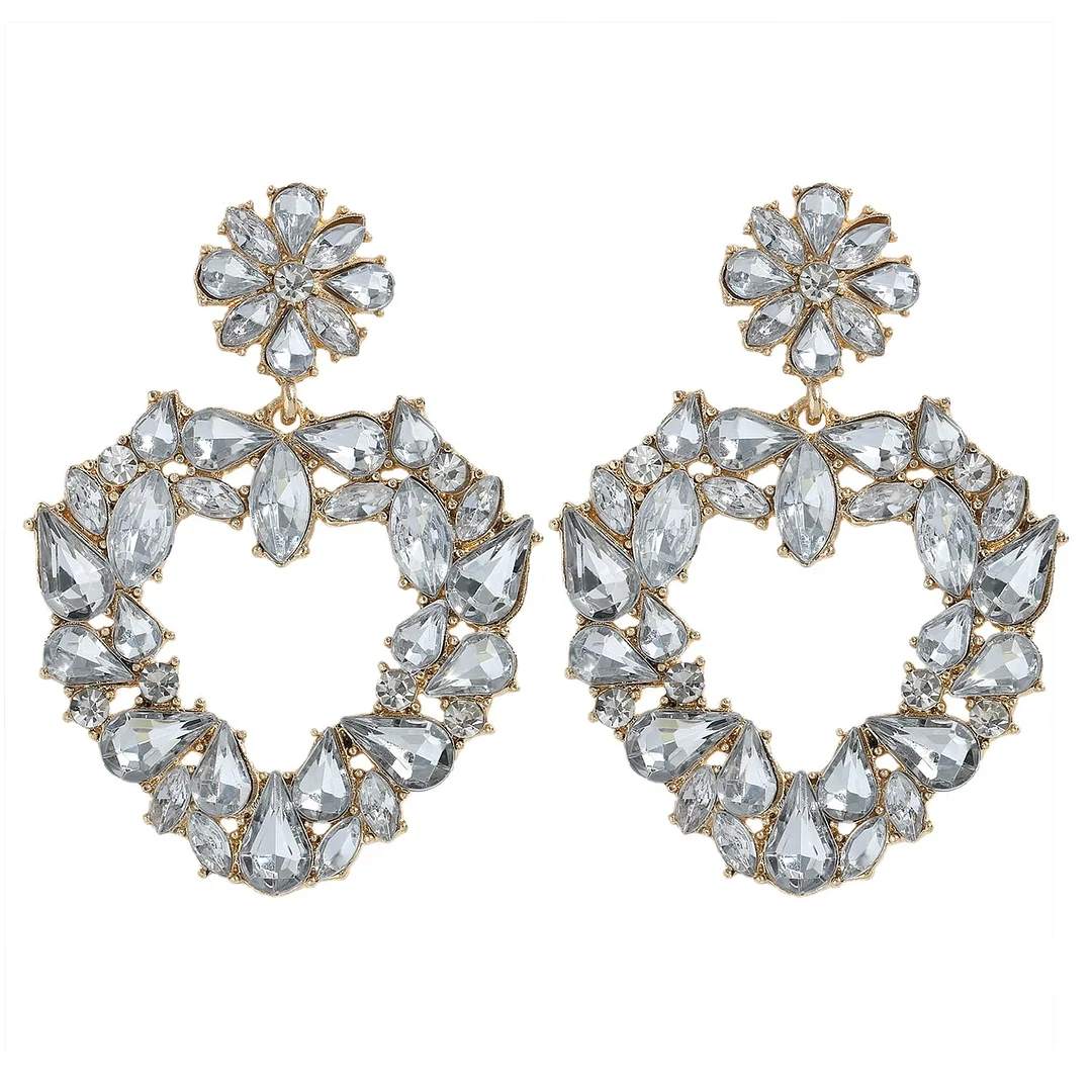 Dvacaman New Designs Crystal Square Drop Earrings for Women 2019 Fashion Rhinestone Statement Earrings Dangle Wedding Jewelry