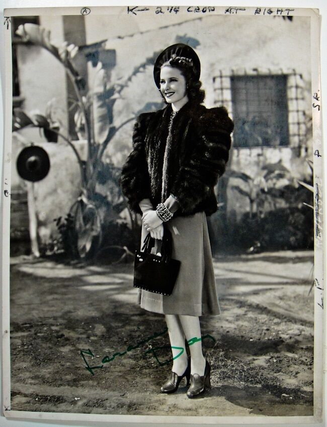 LARAINE DAY Signed Vintage Oversized Photo Poster painting - Cross-Country Furs Promotion