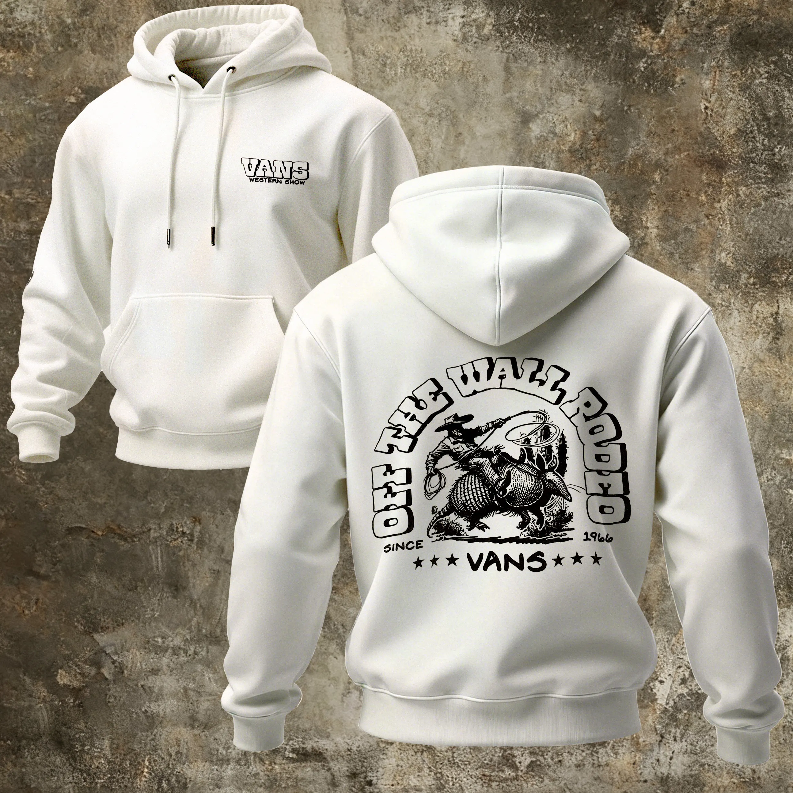 Retro Cowboy Graphic Print Hoodie