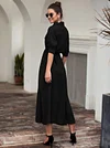 Button Shirt Collar Maxi Dress