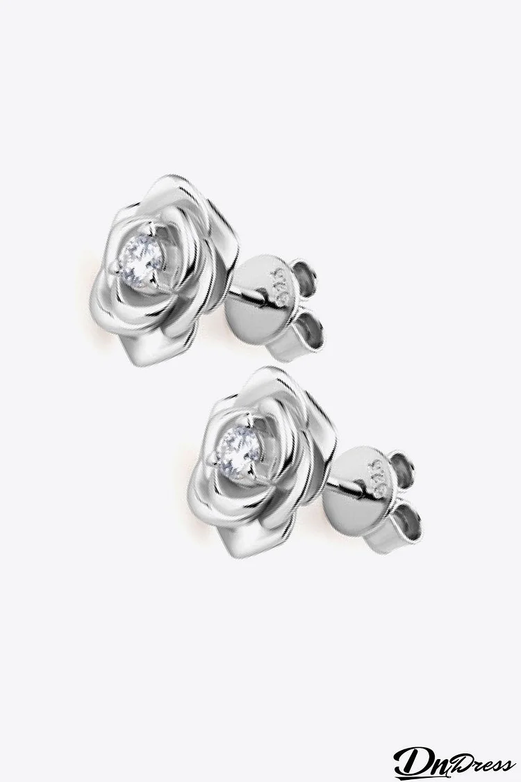 Moissanite Flower 925 Sterling Silver Earrings