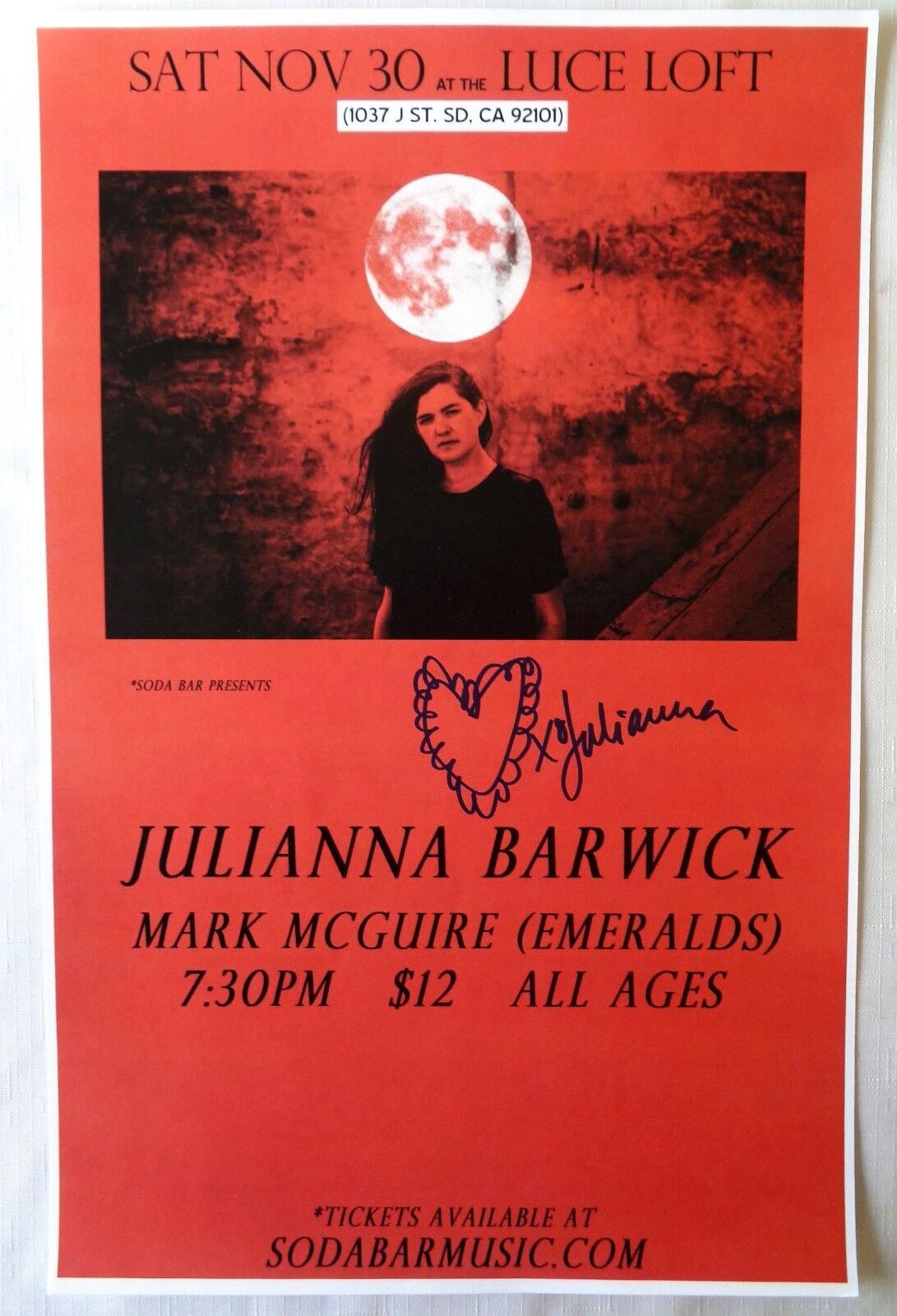 Signed JULIANNA BARWICK Gig POSTER In-Person w/proof Autograph