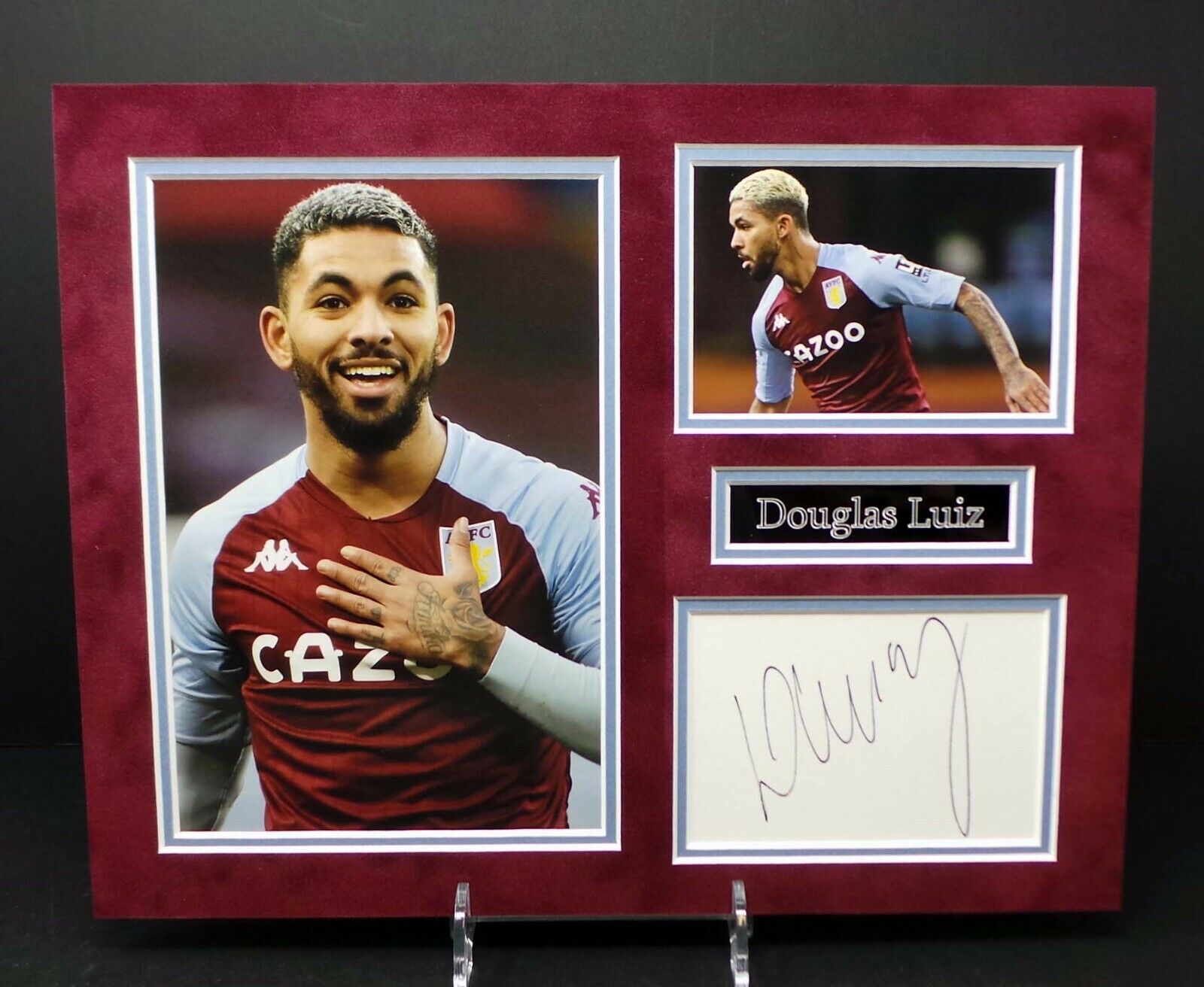 Douglas LUIZ Aston Villa & Brazil RARE Signed Mounted Photo Poster painting Display AFTAL RD COA