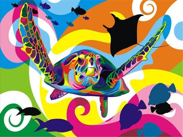 

Colourful Sea Turtle – Paint By Numbers - 40*50CM, 501 Original