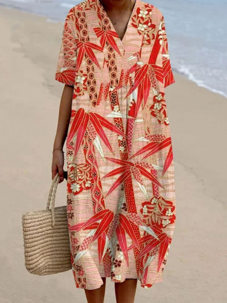 Women's  Japanese  Art Print  Casual Dress