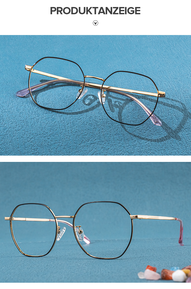 Lilly Rosa-Schwarz Geometrisch Brille