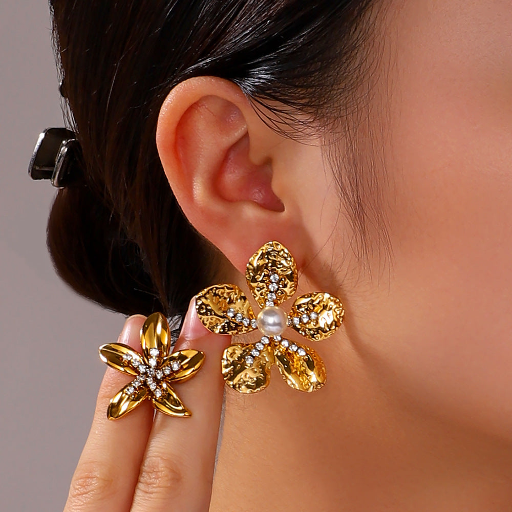 IG Style Butterfly Irregular Geometric Stainless Steel Electroplating Earrings