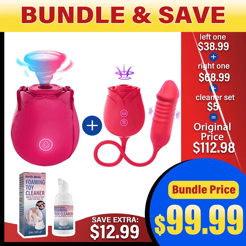 The Original Rose Toy™ in Seven Colors and 2024 Upgraded Rose Clit Sucking Toy Dildo G-spot Vibrator 