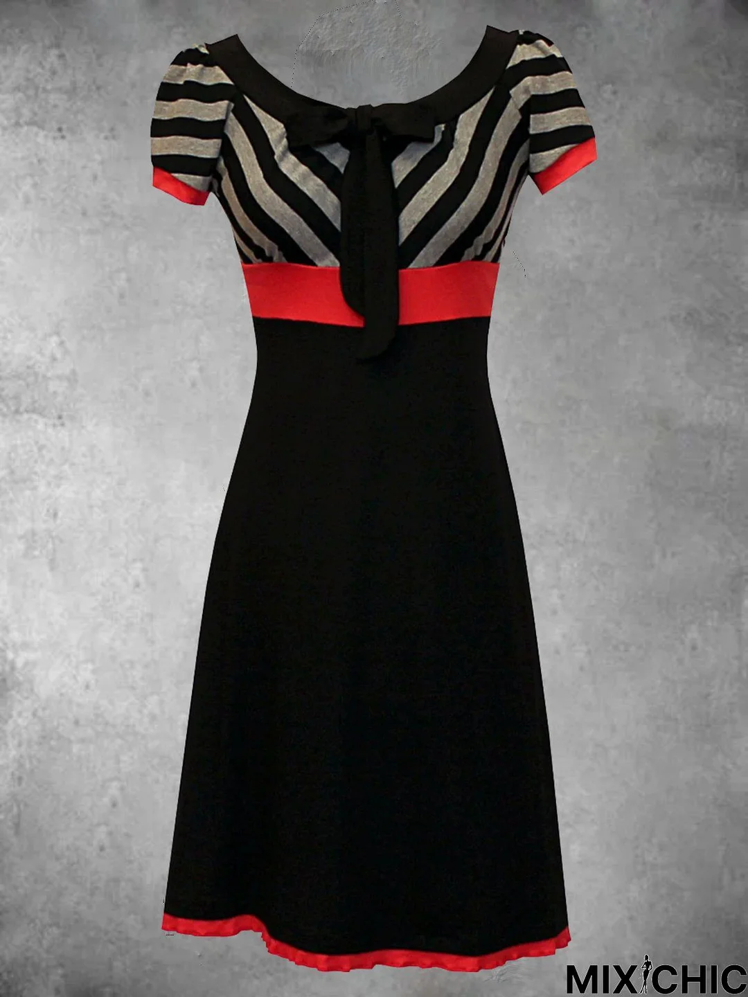Cotton-Blend Short Sleeve Casual Knitting Dress