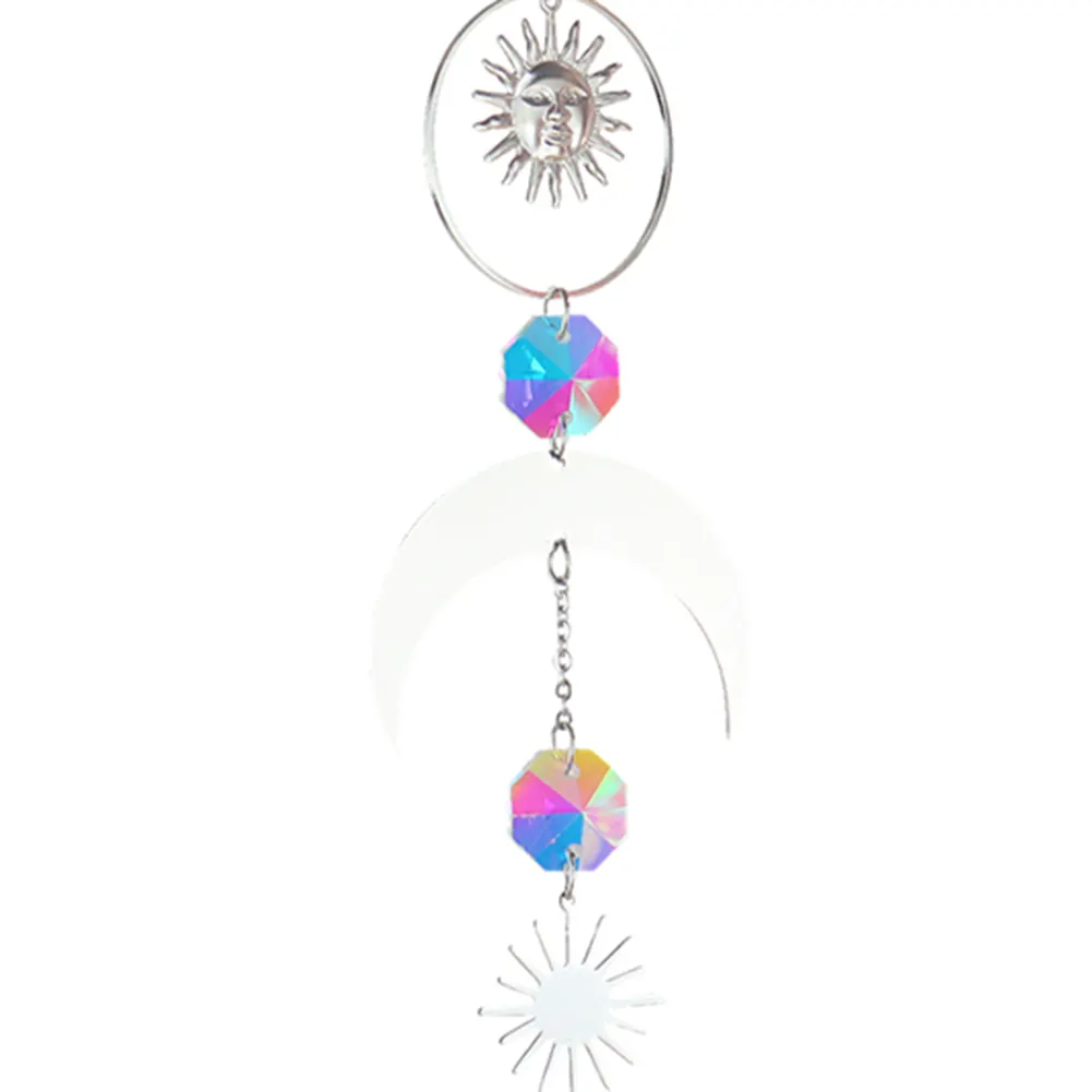 Wind Chime Crystal Catcher Hanging Ornaments Moon Prisms Home Room Pendant