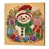 Kit de peinture de perles encadr&eacute; pour bonhomme de neige de No&euml;l 25x25cm pour adultes
