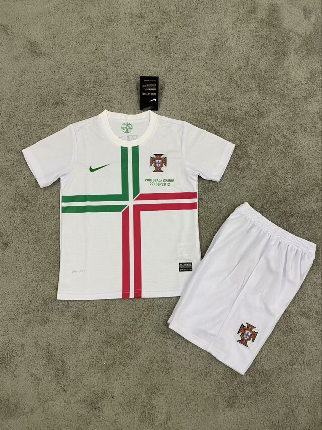 Retro 2012 Portugal Home Kids Kit Football Shirt Thai Quality