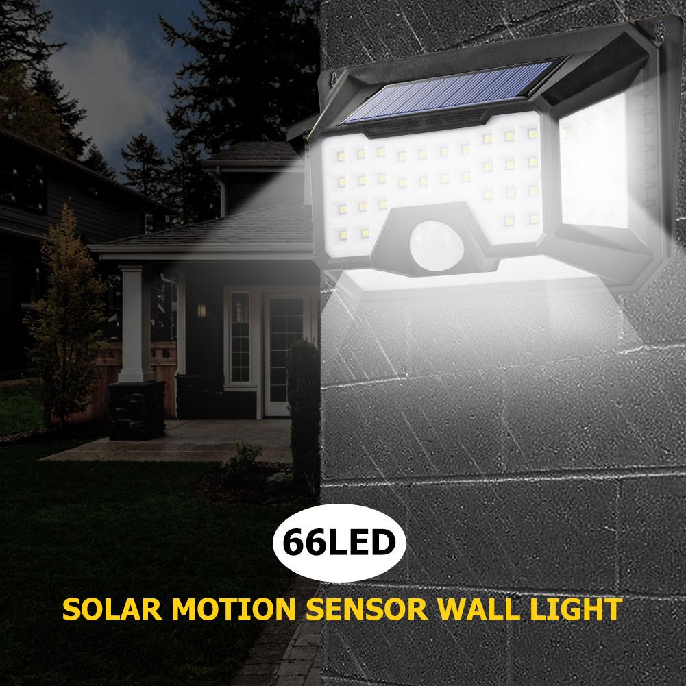 

66LED Solar Motion Sensor Wall 3 Modes Waterproof, 501 Original