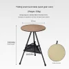Outdoor Aluminum Alloy Triangular Folding Small Round Table Portable Adjustable Camping Table Tripod Stainless Steel Table Ultra-Light Camping Tea Table Dining Table Self-Driving Tour