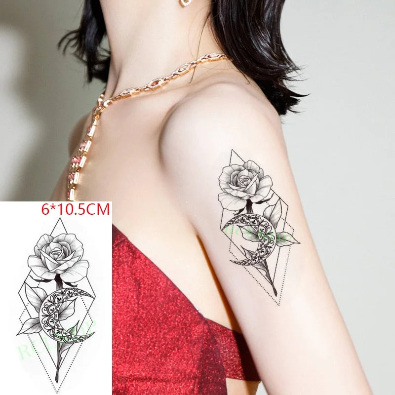 Waterproof Temporary Tattoo Sticker Flame Pattern Line Drawing Fire Element Fake Tatto Flash Tatoo Small Art for Kids Men Women