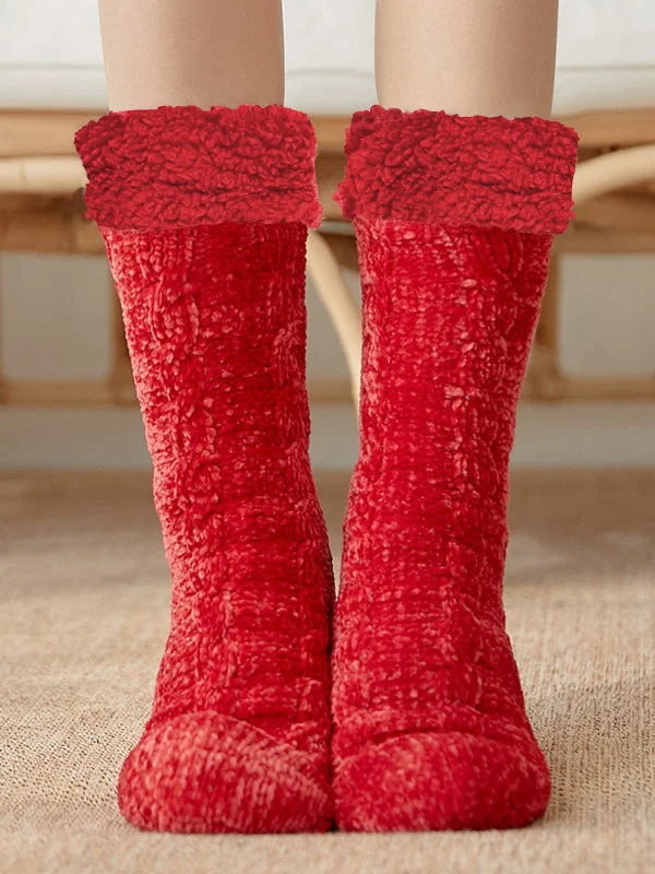 Plain Warm-keeping Cabin Socks