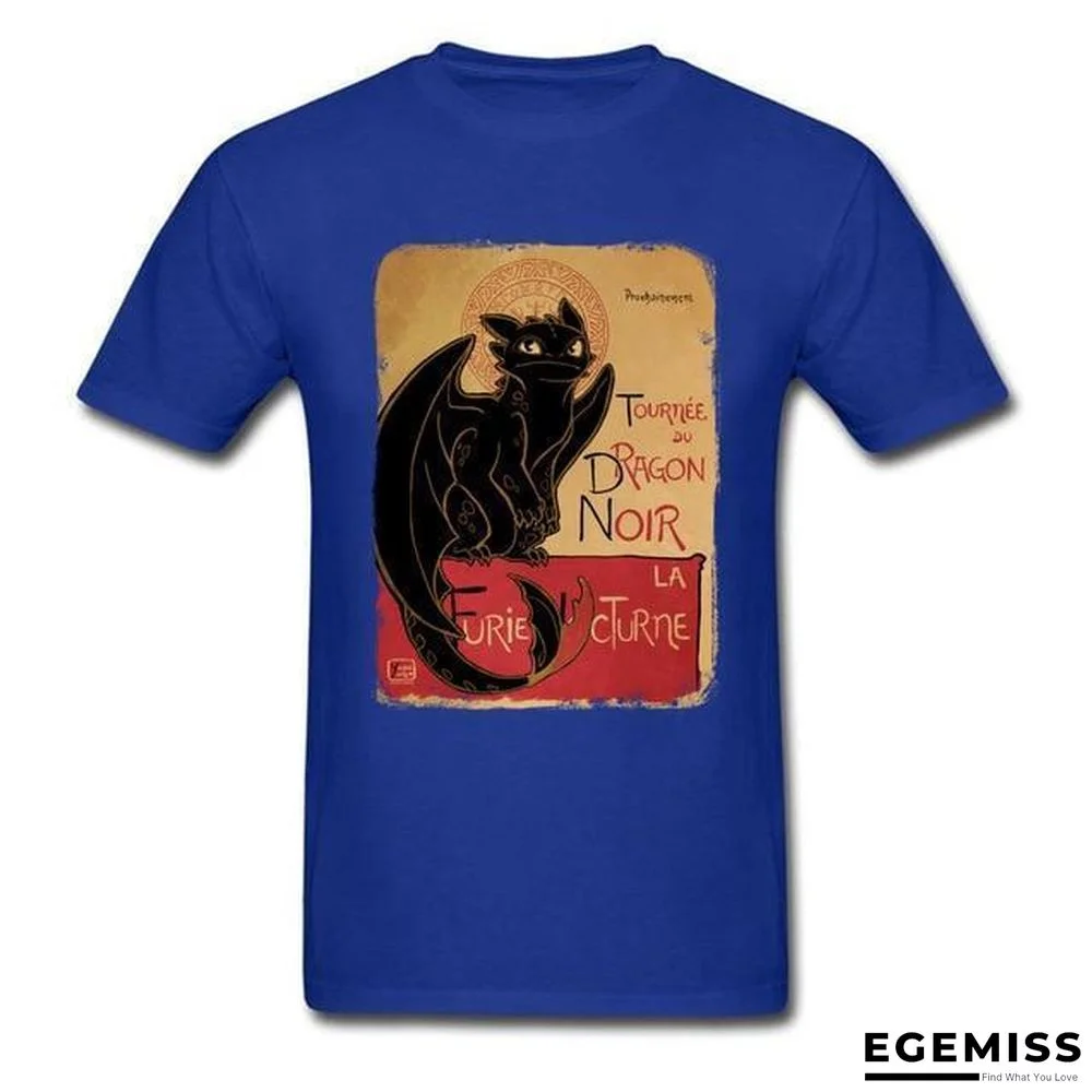 Summer Men's Black Dragon T-shirt Toothless Tops Cotton T-shirts | EGEMISS