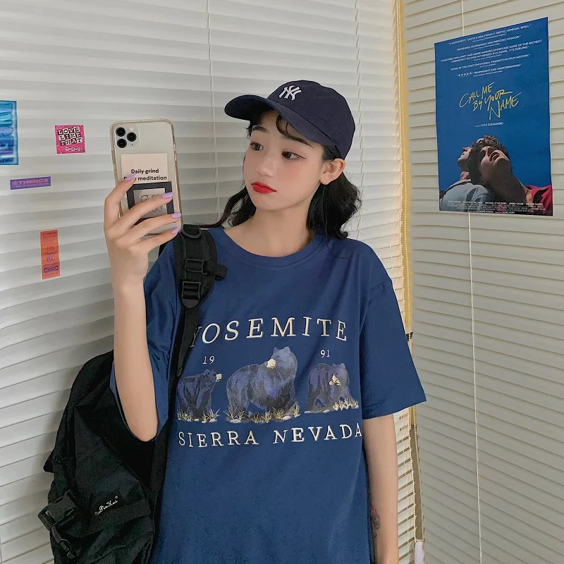 Brownm Brownm T-Shirt Girls Summer 2024 New Korean Version Loose Thin Student Jacket Girls 'College Style Women's Fashion