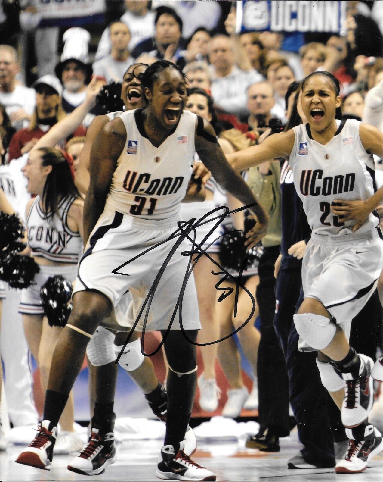 NEW YORK LIBERTY TINA CHARLES HAND SIGNED UCONN LADY HUSKIES 8X10 Photo Poster painting W/COA