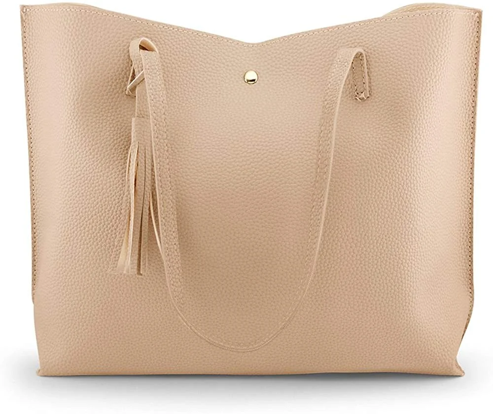 Women Large Tote Bag - Tassels Faux Leather Shoulder Handbags, Fashion Ladies Purses Satchel Messenger Bags
