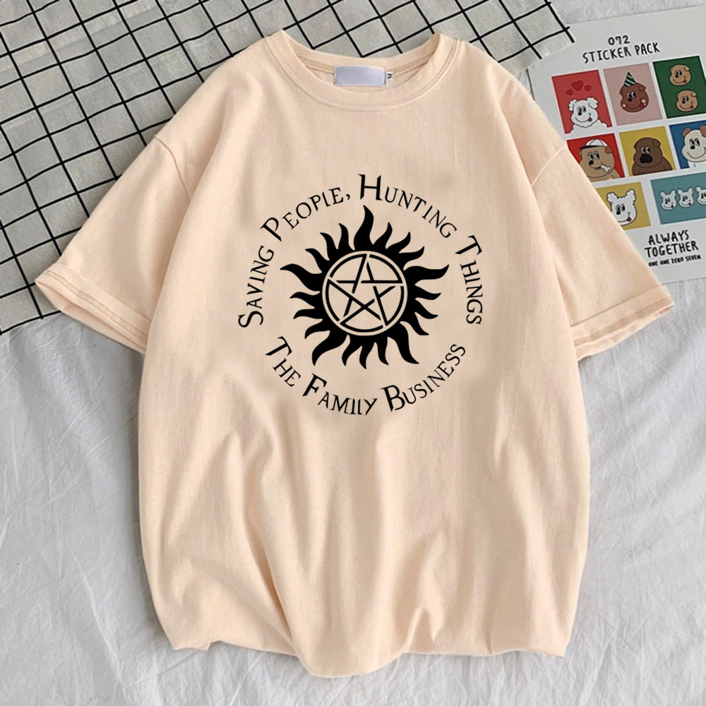 Supernatural t shirt girl harajuku  Breathable Pastel Comfortable women t shirt Y2k Gothic Punk University aesthetic Graphic