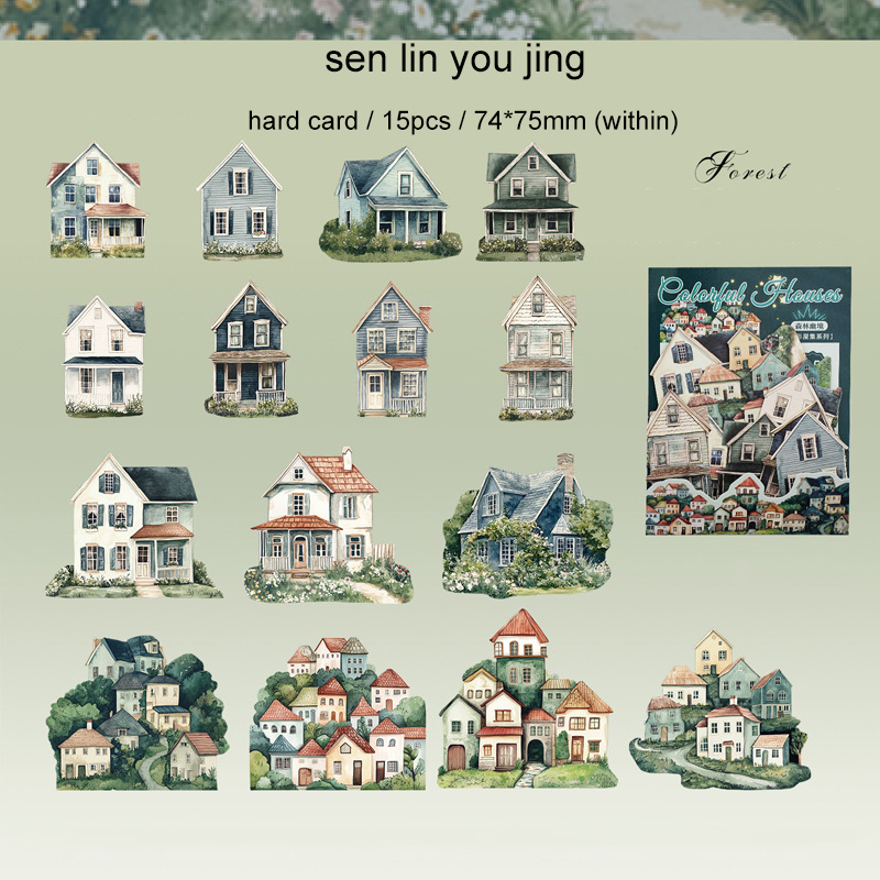 Sticker - Colorful House Series Vintage Building 